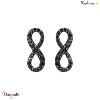 Boucles d'oreilles THABORA femme infini strass noirs argent