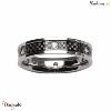 Bague THABORA Homme Carbonne acier, noir et pierres blanches Taille 60