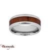 Bague Thabora acier homme et bois sous résine T160319-66