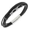 Bracelet All Blacks bijoux Homme acier et cuir 682407