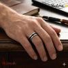 Bague Thabora homme acier et noir T66 - réf. T17610-66
