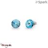 Boucles d'oreilles Spark puces sur tiges cristal autrichien sur argent A129A