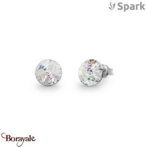 Boucles d'oreilles SPARK With EUROPEAN CRYSTALS  : Sweet Candy 8mm - Patine blan