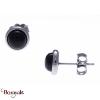 Collection Cabochon Boucles d'oreilles YOLA perles et acier Onyx IG-517