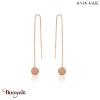 Coins, Boucles d'oreilles Argent plaqué Or rose 14 carats ANIA-HAIE E009-02R