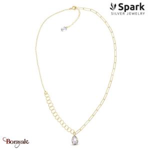 Collier Spark Baroque cristal autrichien sur argent doré G0274W