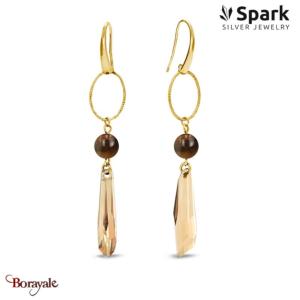 Boucles d'oreilles SPARK Silver Jewelry : Crystalactite - Doré