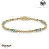 Bracelet Rebel & Rose Mix Turquoise - 4mm - Plaqué or jaune 18 ct S, Femme RR-40