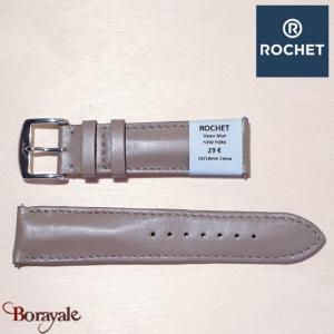 Bracelet de montre Rochet , New York de couleur : taupe, 20 mm