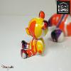 Ourson Coloré 11 cm Home Edelweiss collection : Emotion Blanc, jaune et orange