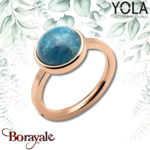 Bague Yola Nature Cabochon Acier plaqué IP rose IG-162-56
