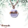 Collier Yola Nature Perle de pierre Acier plaqué IP rose IG-457