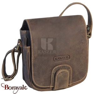 Sacoche Kaszer collection Wyoming en cuir de vachette pleine fleur brut 20601-C6