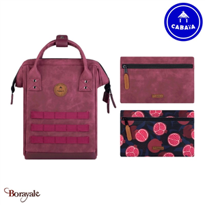Sac à dos Cabaïa Adventurer + 2 poches, Delhi, Mini en Nubuck vegan