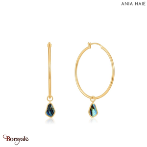 Boucles d'oreilles Ania Haie Turning Tide Ormeau plaqué or 14 carats sur argent