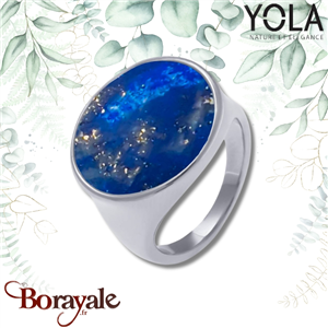 Bague Yola Nature Cabochon Acier poli IH-166-54