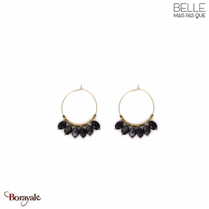 Boucles d'oreilles Belle mais pas que, Louise, Noire
