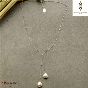 Collier en Acier doré Merveilles du monde