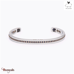 Bracelet PIG & HEN Navarch 6 Bleu Marine - Sable Acier Taille : L (20cm)