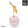 Cerise 25 cm Home Edelweiss collection : Adele crèmes, points prune et doré