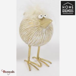 Oiseau Sur Pied doré Home Edelweiss collection : Belinda 16 cm