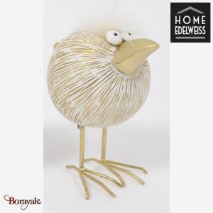 Oiseau Sur Pied doré Home Edelweiss collection : Belinda 10,5 cm