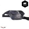 Sac banane Bear Design en Cuir de vachette lavé Noir Collection : Lavato