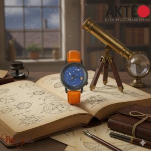 Montre AKTEO Immensité Astronomie 38 mm noire ronde UIm02