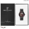Montre PIERRE LANNIER Collection IMPACT Automatique Cadran Rouge Bracelet Acier