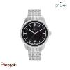 Montre Homme Orlam Pulse cadran noir bracelet acier argenté étanche 10 ATM ORSSB