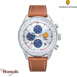 Montre Patrouille de France ATHOS 1 gris cuir marron Homme 668146
