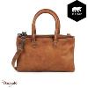 Sac à main mini Bear Design en Cuir de vachette grainé Cognac Collection : Calli