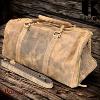 Sac de voyage - sport Kaszer Wyoming en cuir de vachette pleine fleur marron