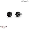 Boucles d'oreilles SPARK With EUROPEAN CRYSTALS : Sweet Candy 8mm - Noir jet