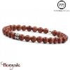 Jaspe brique: Bracelet Pierres fines 6 mm PPJ Taille S
