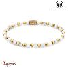 Bracelet Rebel & Rose Mélange or blanc vierge - 4mm S - po, Femme RR-40113-G-S