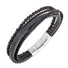 Bracelet All Blacks bijoux Homme acier et cuir 682292