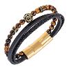 Bracelet All Blacks bijoux Homme acier et cuir 682355