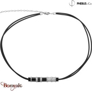 Collier homme Phebus silicone et acier 75-0195