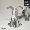 Chien assis 12 cm Home Edelweiss collection : Emotion Noir, gris, blanc