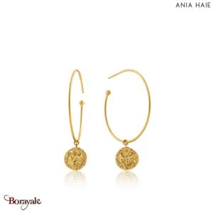 Coins, Boucles d'oreilles Argent plaqué Or 14 carats ANIA-HAIE E009-03G