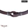 Bracelet Acier et cuir marron italien, Collection: homme APOLLON