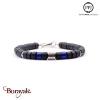 Onyx Mat - Lapis Lazuli: Bracelet Heishi 6 mm PPJ Taille M