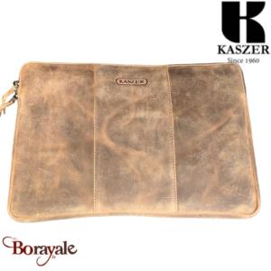 Housse tablette - ordinateur Kaszer Oregon en cuir de vachette pleine fleur