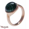 Bague Yola Nature Cabochon Malachite Acier plaqué IP rose IG-118-54