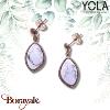Boucles d'oreilles Yola Nature Cabochon Acier plaqué IP rose IG-542