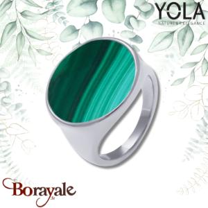 Bague Yola Nature Cabochon Acier poli IH-165-52