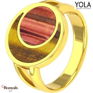 Bague  Œil de tigre et taureau, Collection: Féminité YOLA NATURE Taille 56