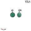 Boucles d'oreilles Yola Nature Malachite Acier poli IK-518