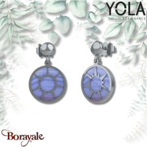 Boucles d'oreilles Yola Nature Calcédoine Acier poli IK-522